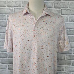 Adidas All Over Flag Print Golf Flag Polo Men Medium Outdoor Sport Athleisure